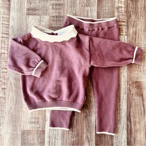 Mori Cozy Knit Set in Mauve